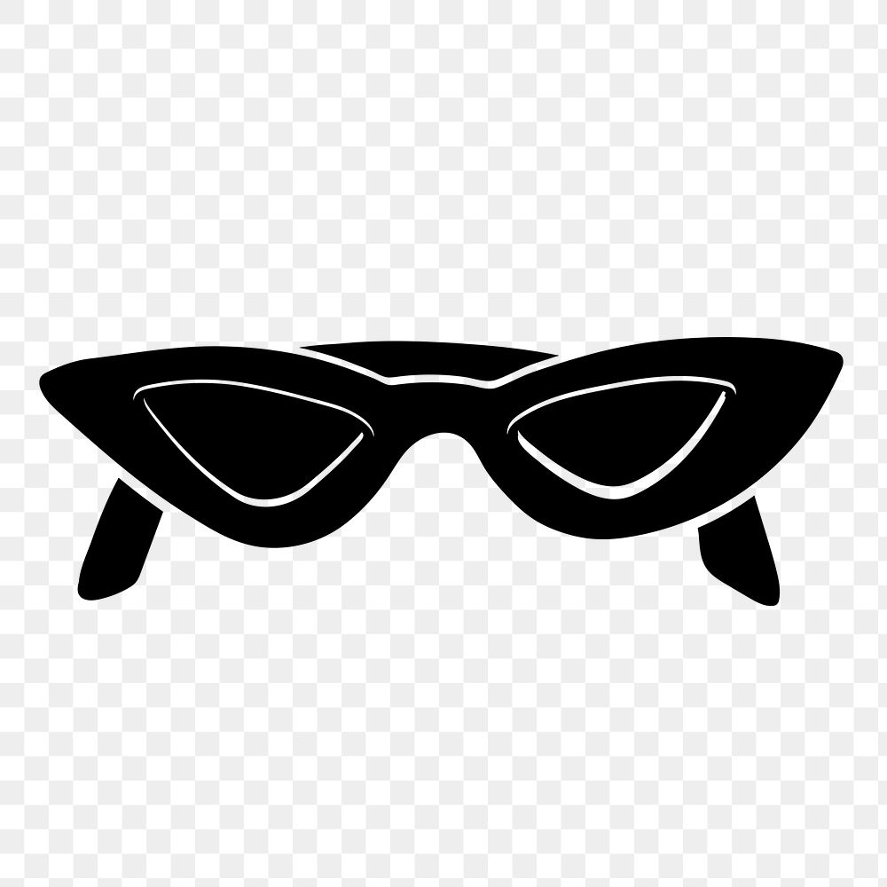Sunglasses png sticker, fashion business branding element, black and white design
