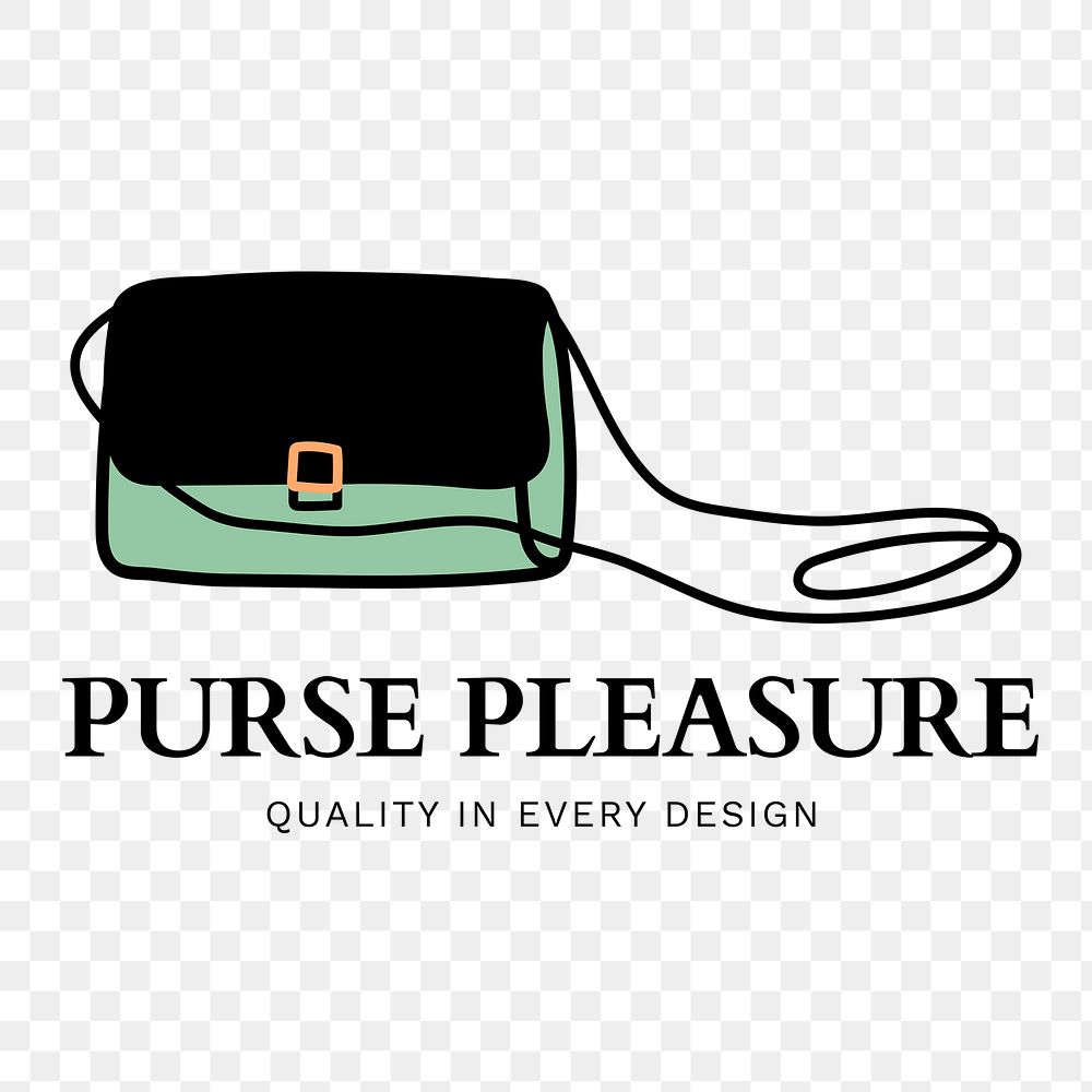 Handbag logo png, women's fashion shop branding sticker design