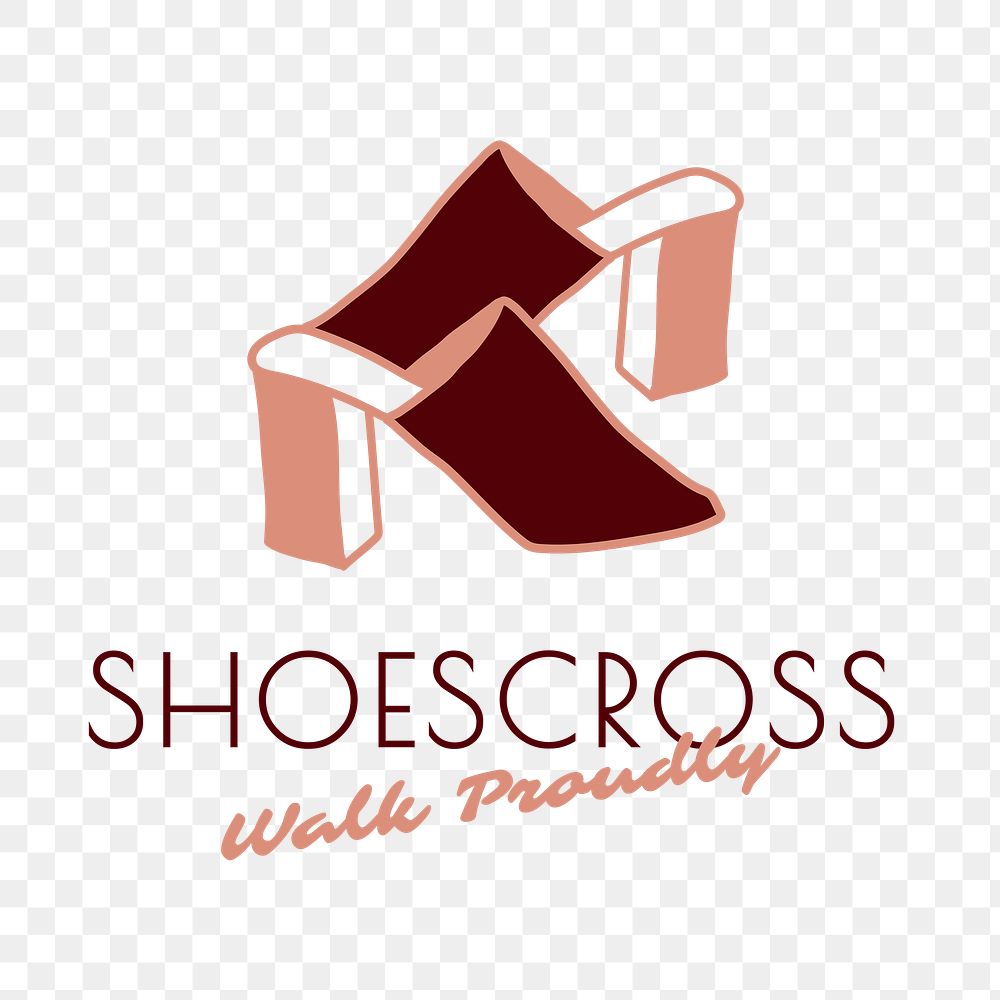 Fashion business png logo, shoes shop branding sticker design