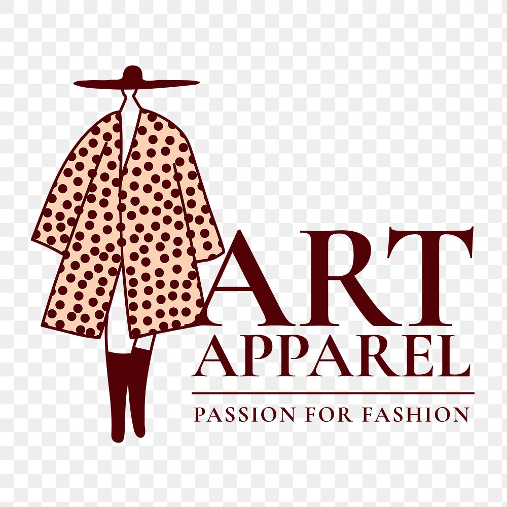 Aesthetic business logo png, clothing shop branding sticker design