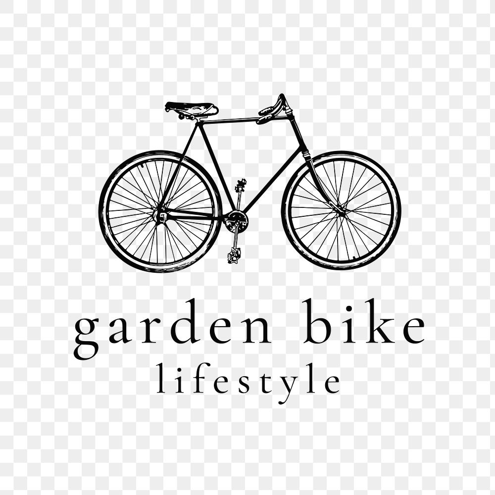 Vintage bicycle logo png, lifestyle branding graphic for business