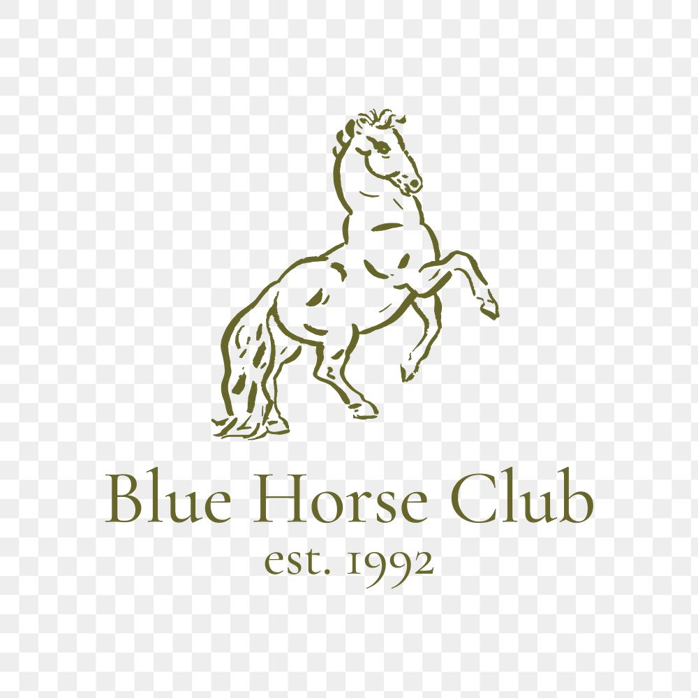 Horse animal logo png transparent, vintage business graphic for equestrian club in gold