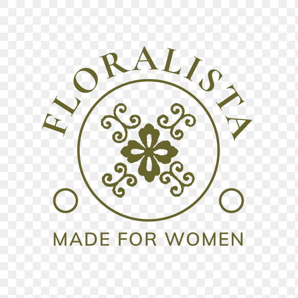 Flower logo png badge, vintage women&rsquo;s clothing for business branding