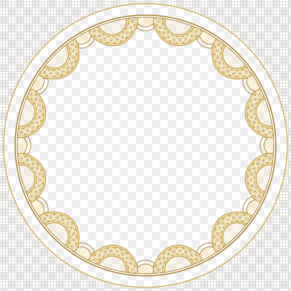 Lace doily frame png transparent, circle shape in classic design