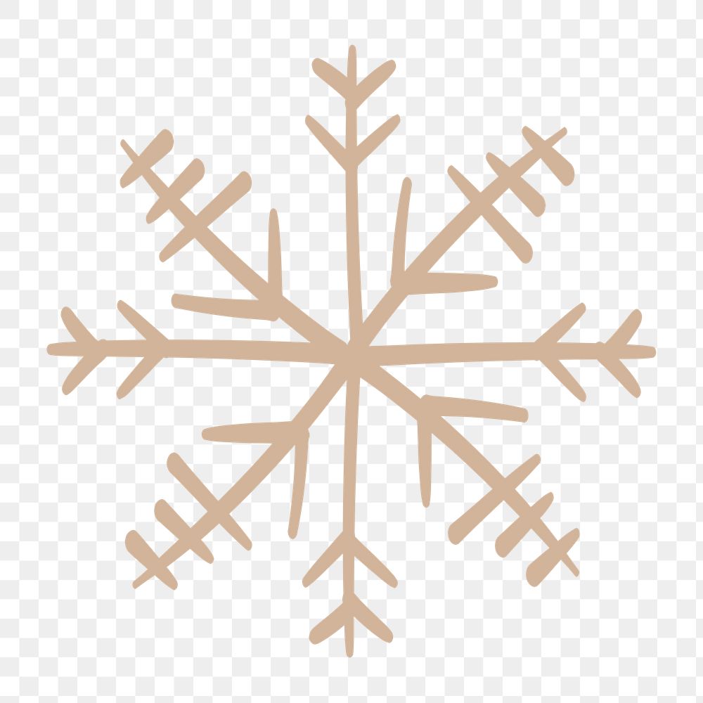 Winter snowflake png sticker, Christmas doodle in creative design
