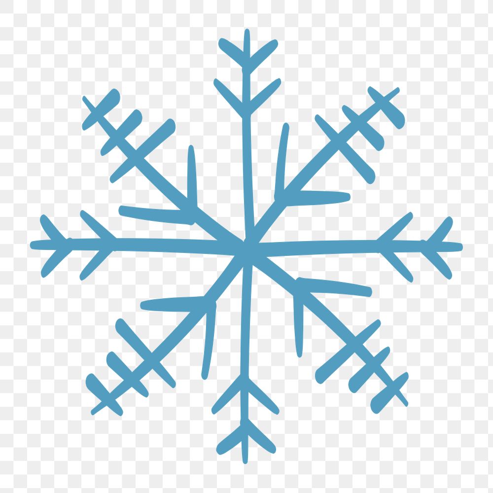 Winter snowflake png sticker, Christmas doodle in creative design