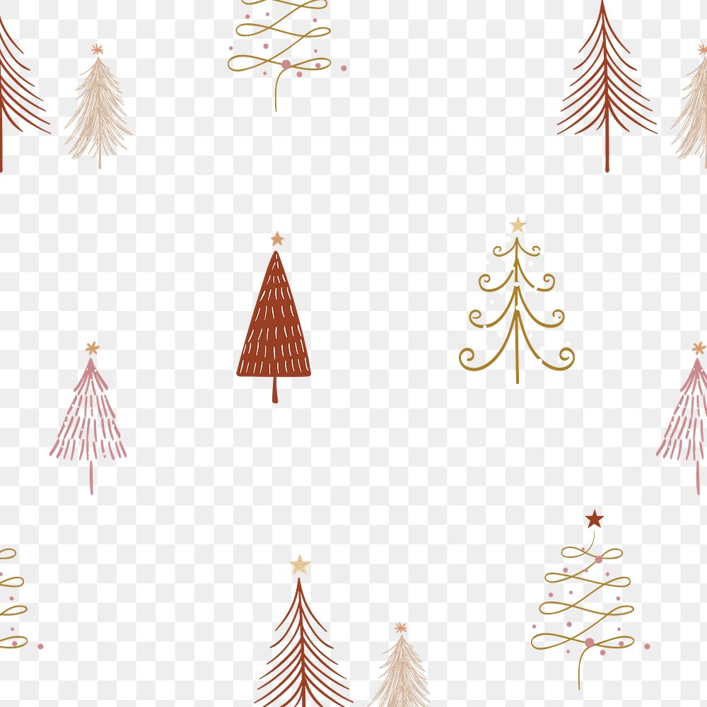 Christmas pattern png background, cute winter doodle in brown and pink