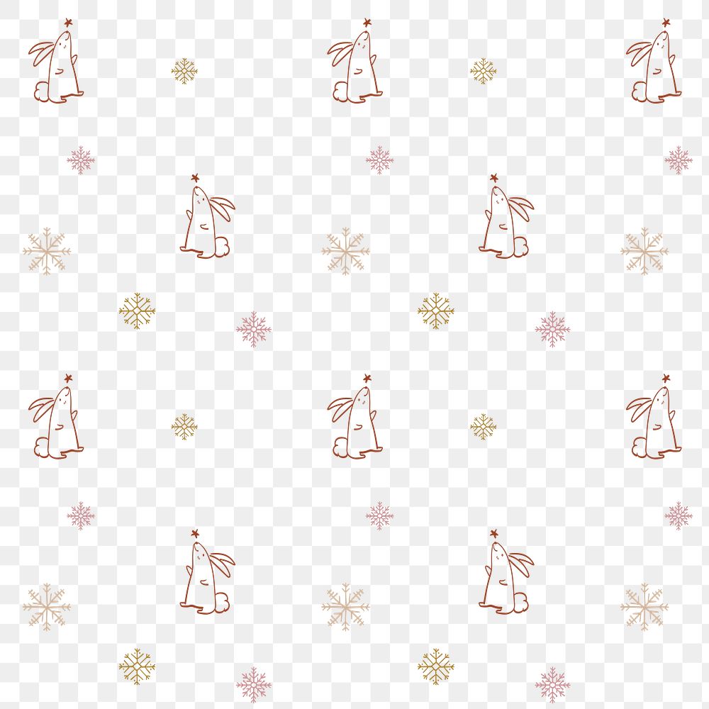 Festive bunny pattern background png transparent, Christmas doodle in pink