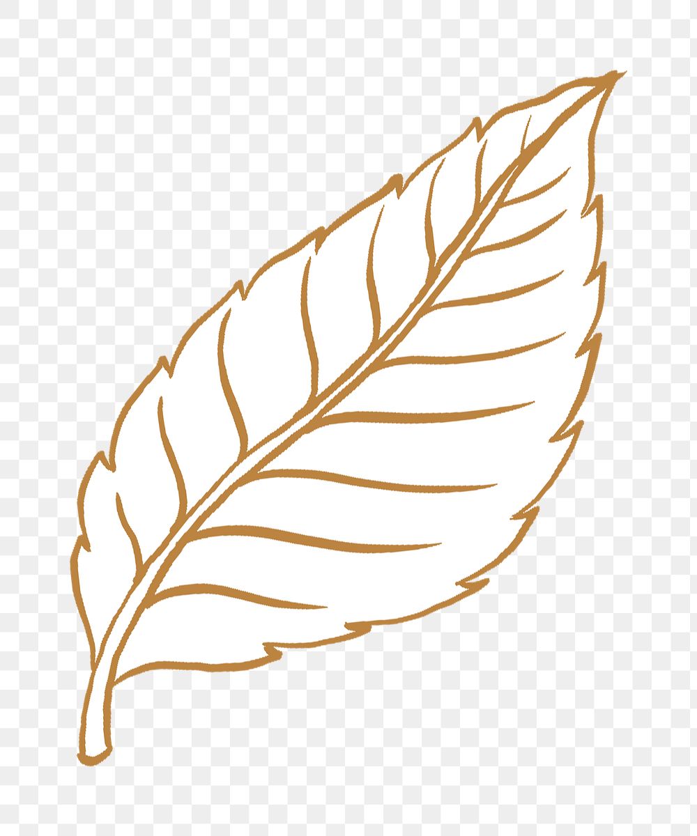 Rose’s leaf png tattoo art, brown vintage nature sticker