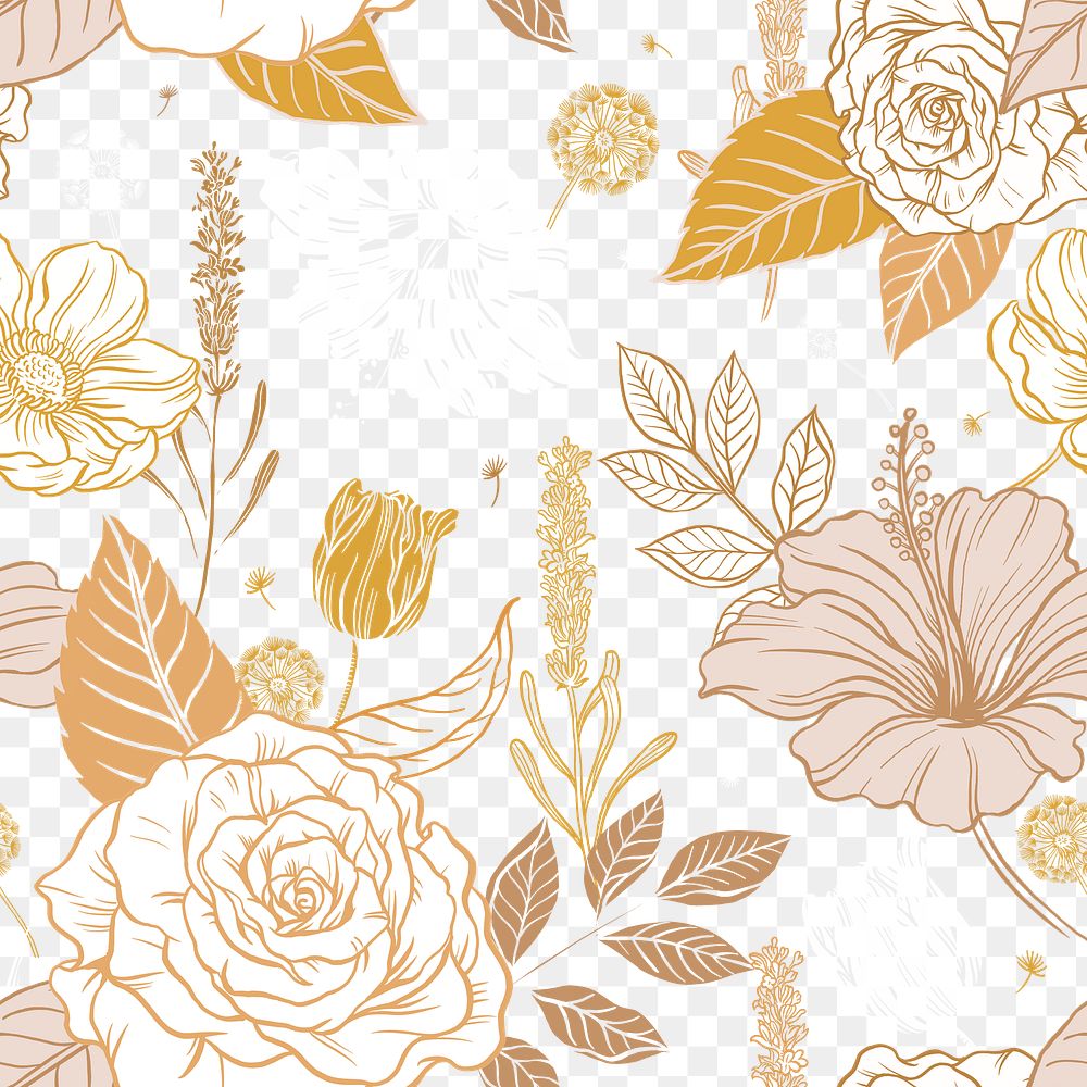 Aesthetic flower png transparent background, vintage pattern, botanical illustration