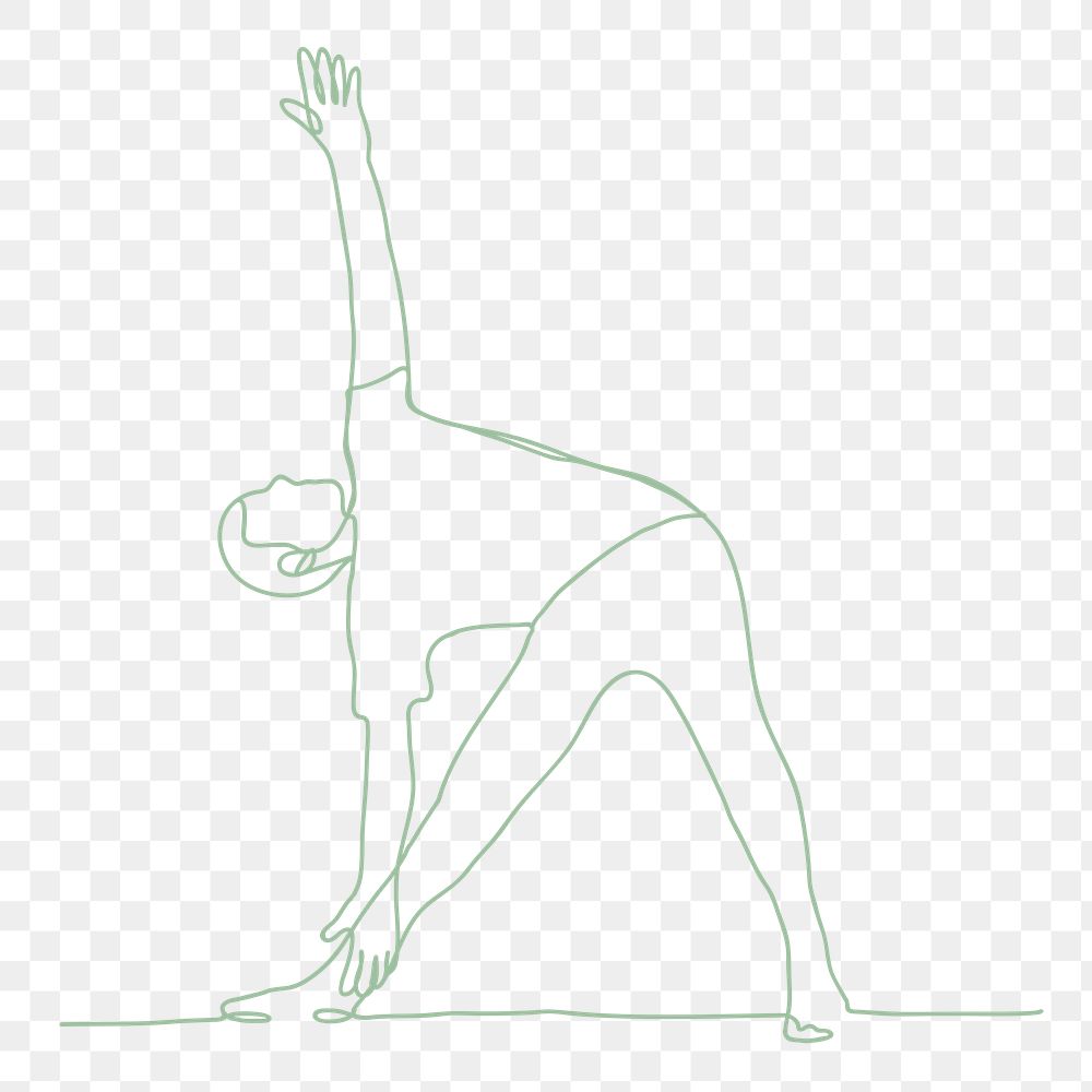 Lifestyle png drawing, person exercising, transparent background illustration