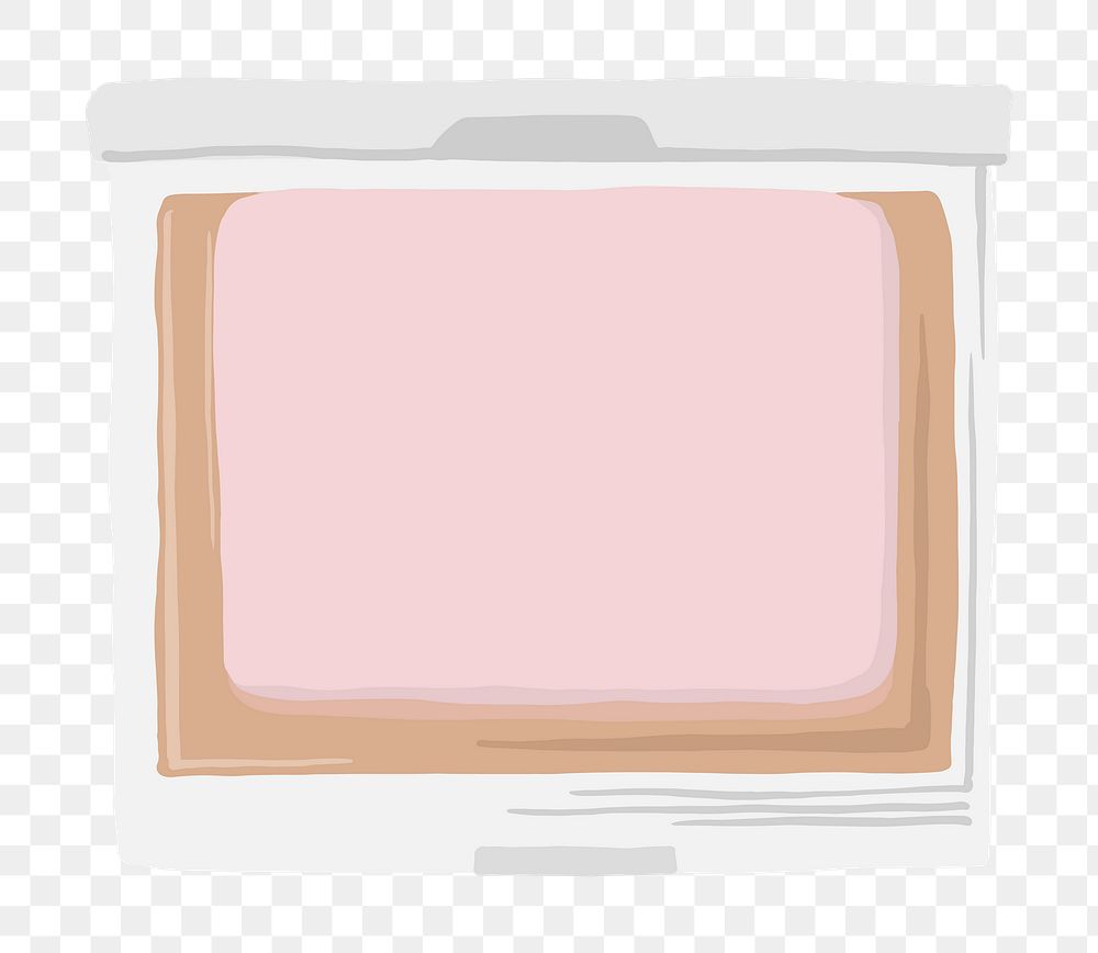 Blush palette png sticker, makeup product illustration in earth tone