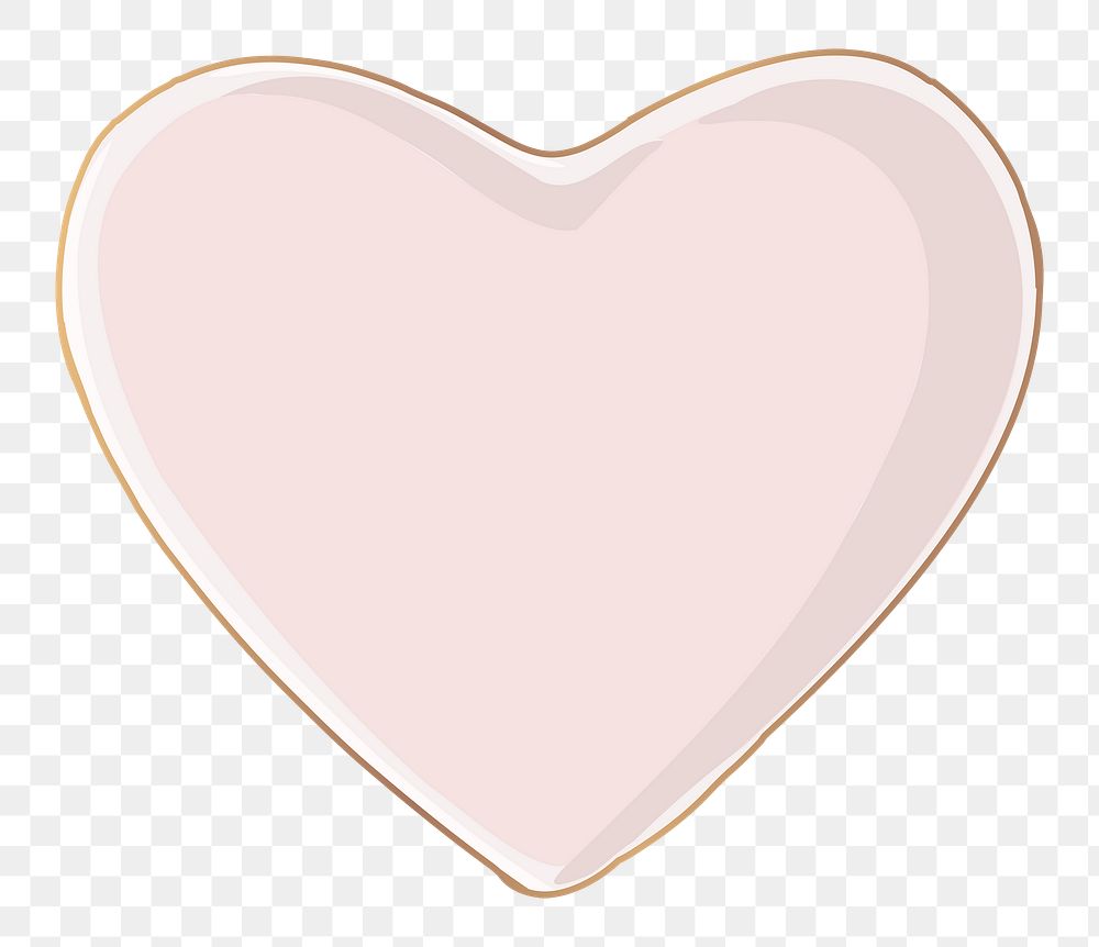 Pink heart png collage element, aesthetic illustration