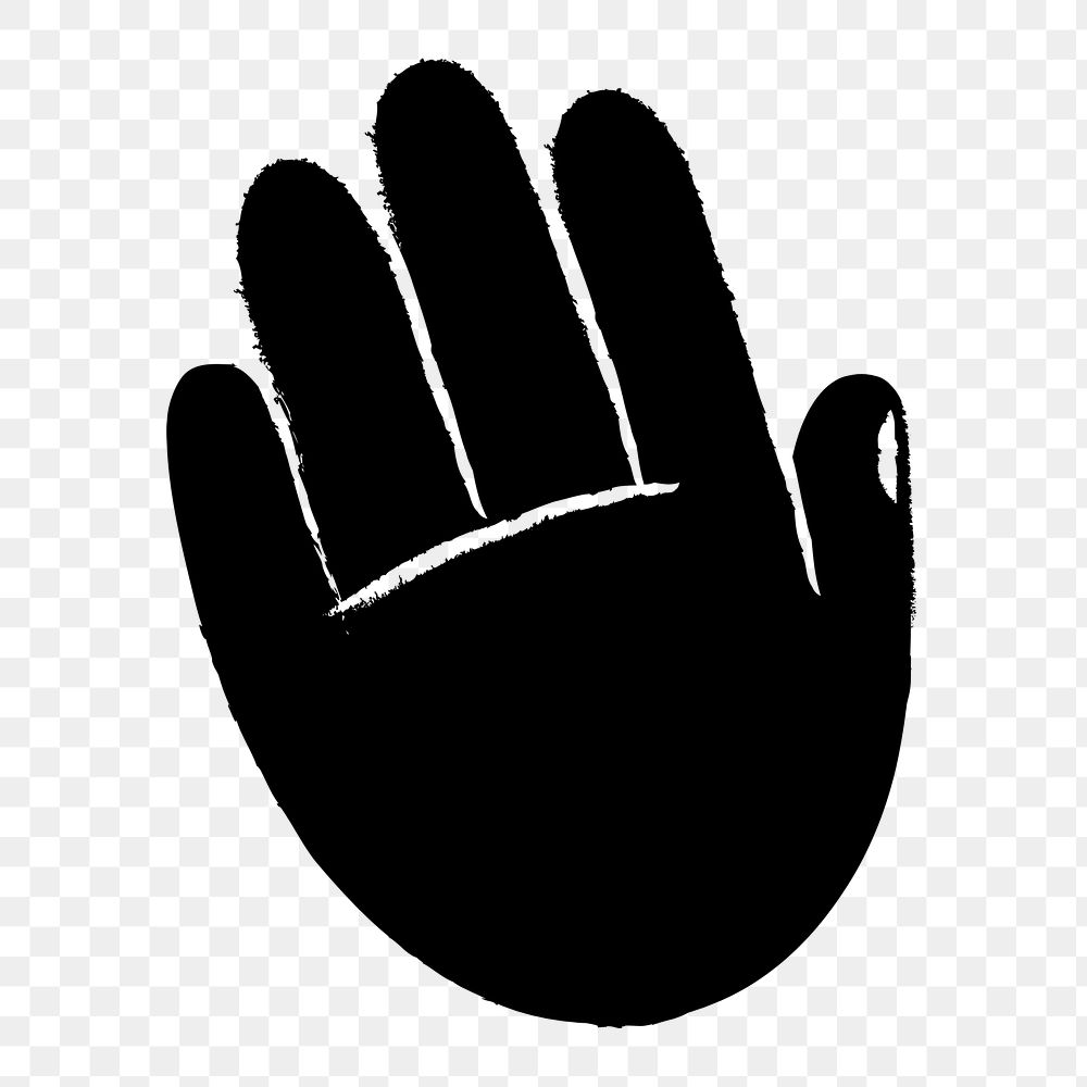 Palm png hand gesture, doodle line drawing, cute design