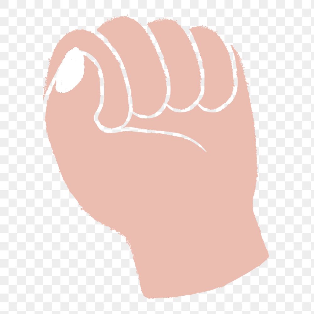 Fist hand png doodle sticker, empowerment gesture in light skin tone