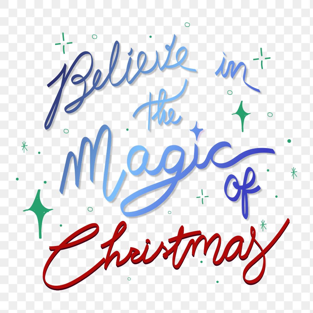 Magical Christmas png quote sticker, festive typography