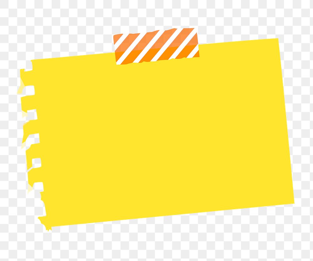 Yellow journal sticker note png for digital diary or notebook