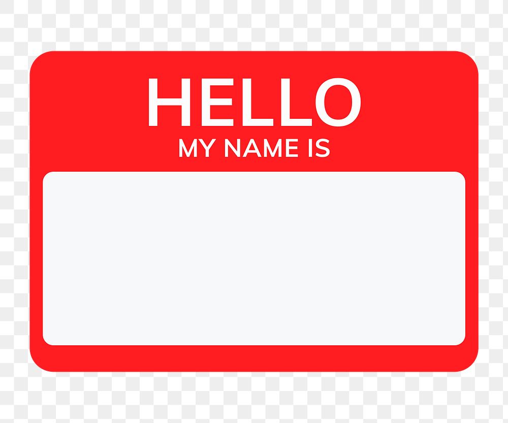 Name tag sticky note png sticker for digital scrapbook