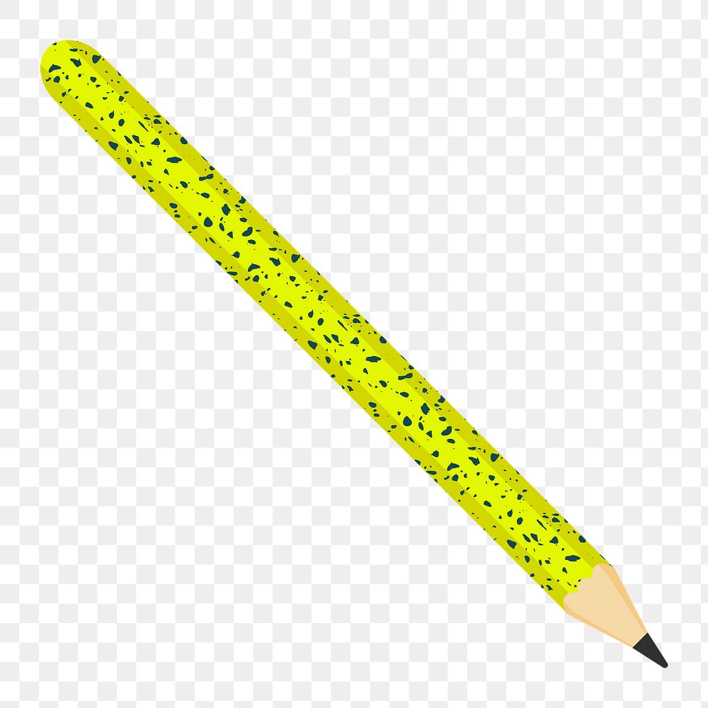 Yellow terrazzo pencil png 