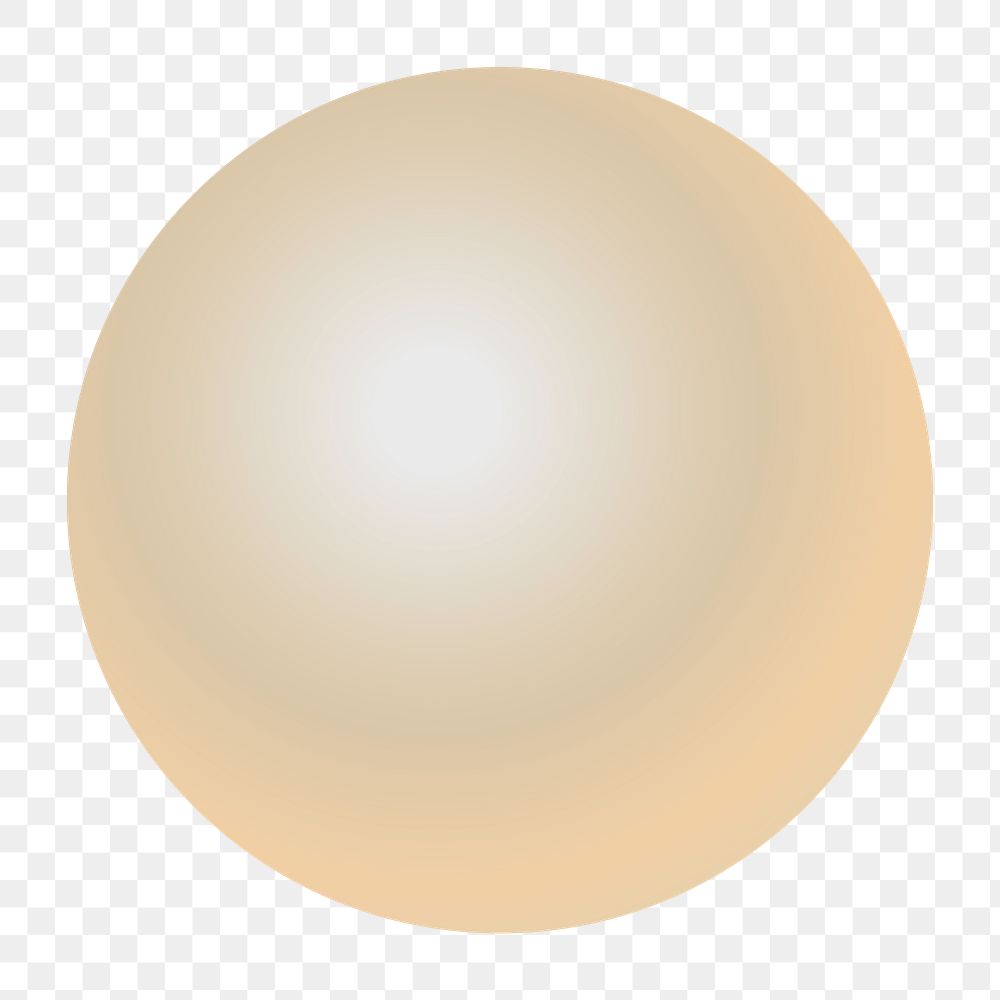 Sphere png, 3D geometrical shape in beige on transparent background