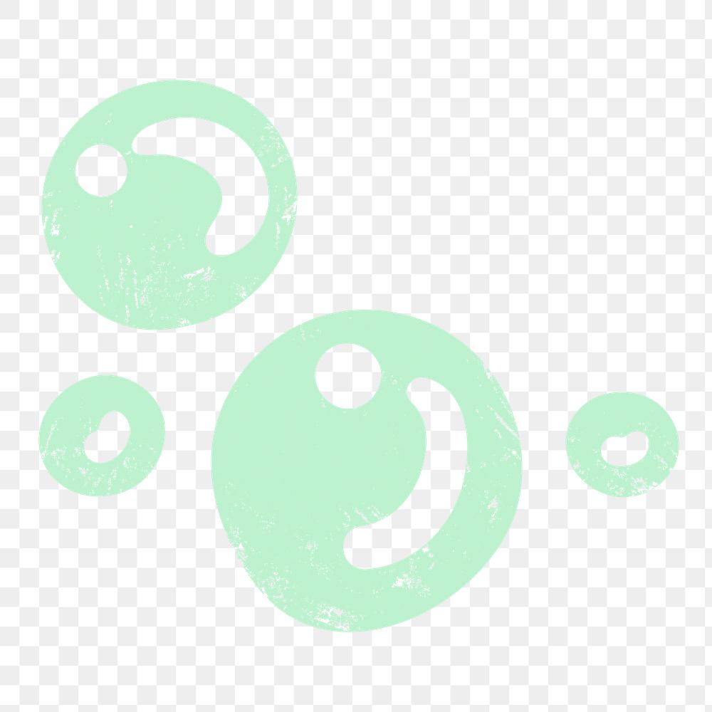 Bubble png sticker, aquatic design in pastel green on transparent background