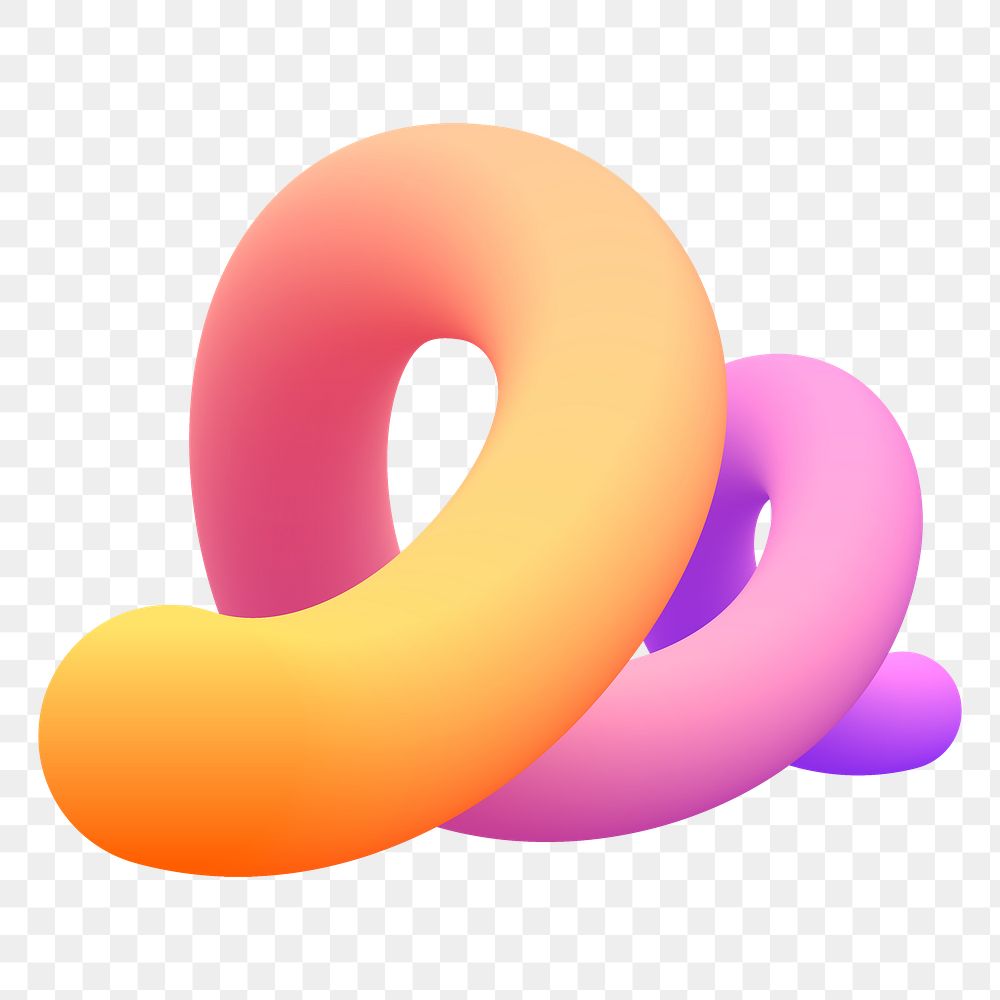 Orange liquid png shape, 3D abstract collage element on transparent background