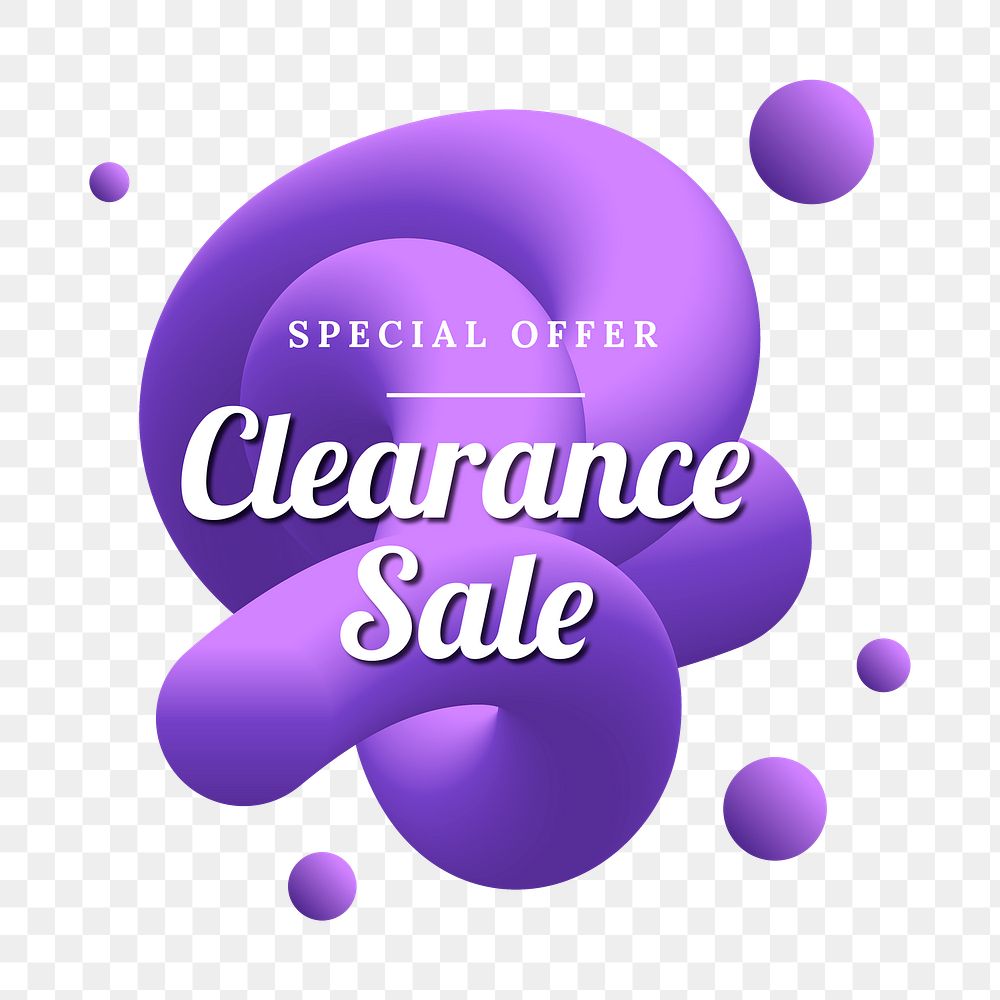 Clearance sale png badge, purple