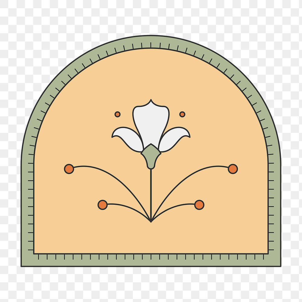 Botanical png logo element, aesthetic retro design, clean icon illustration  
