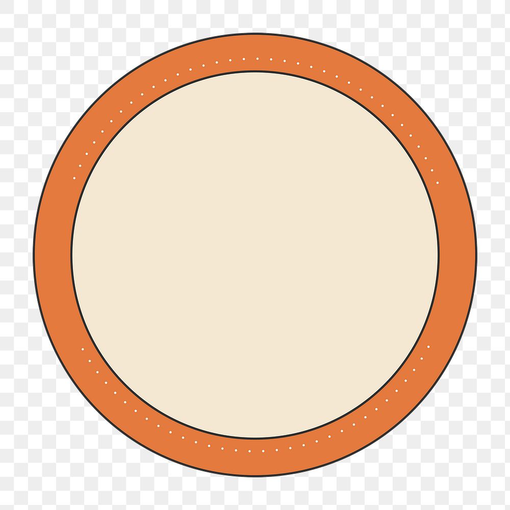 Circle frame png sticker, minimal badge, transparent background