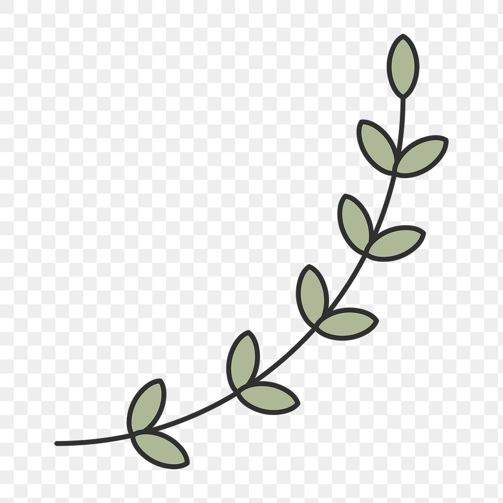 Nature element png, simple leaf graphic design