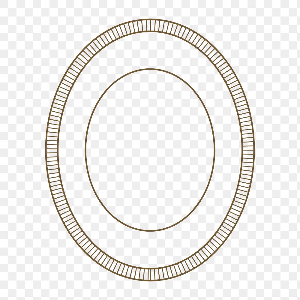 Oval frame png business element, classic style, transparent background