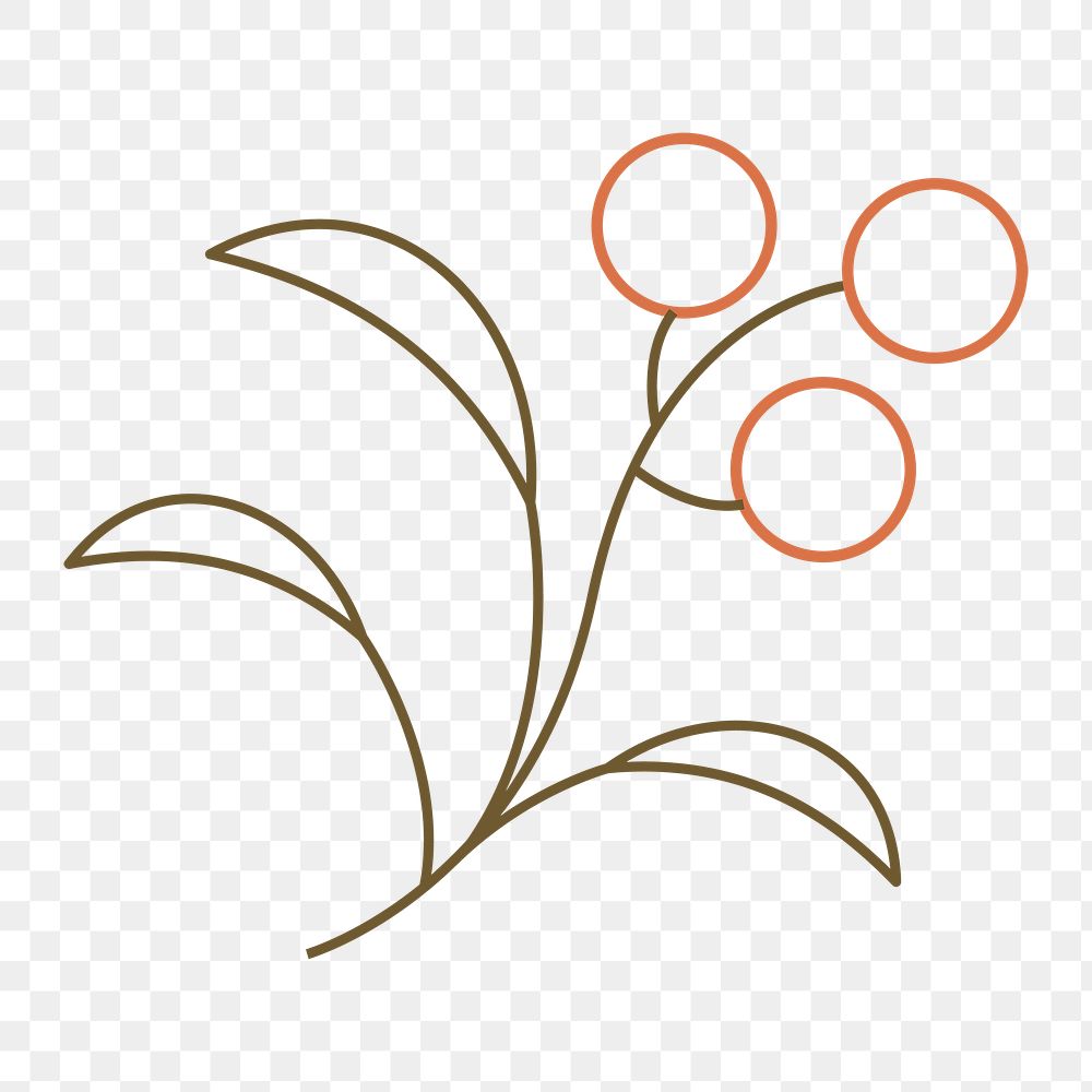 Leaf element png, botanical doodle, floral graphic design