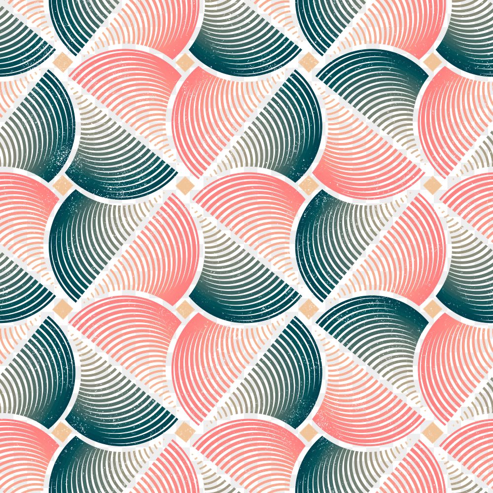 Abstract floral png geometric pattern, abstract illusion style, transparent background