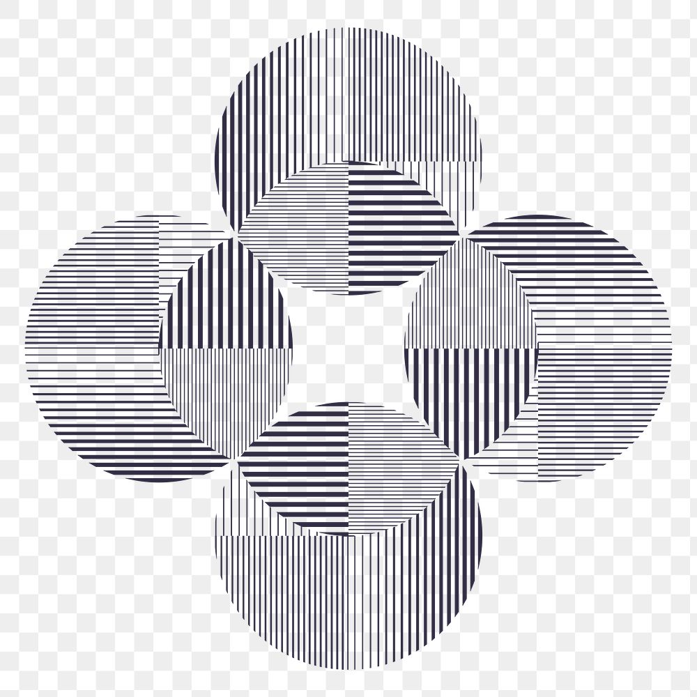 Round geometric png, abstract shape collage element 