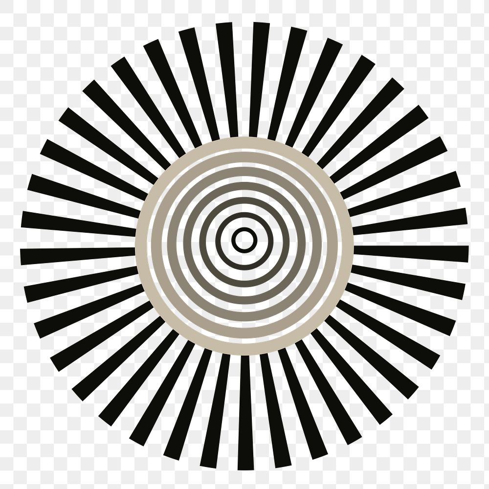 Geometric png sticker, retro spiral design
