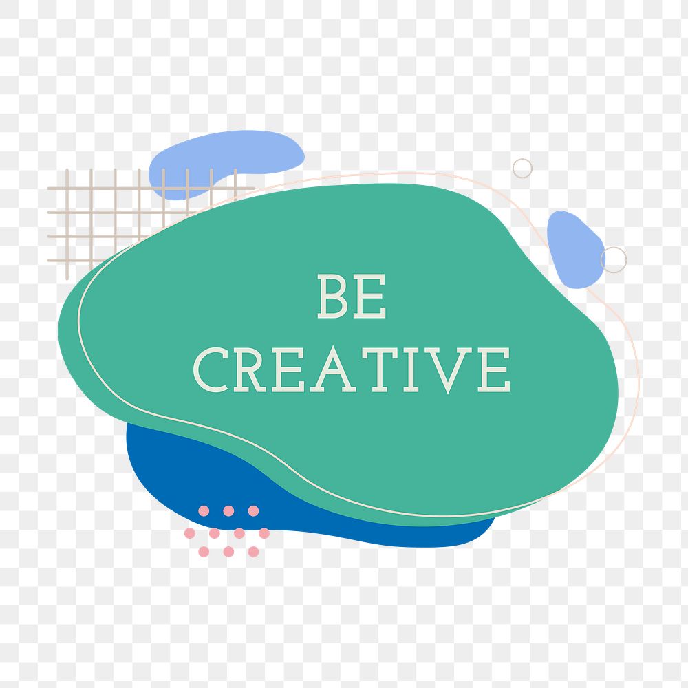 Be creative png sticker, green retro badge, transparent background