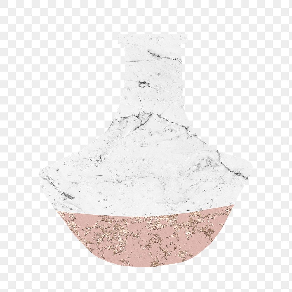 White marble png vase clipart, pink aesthetic home decoration on transparent background