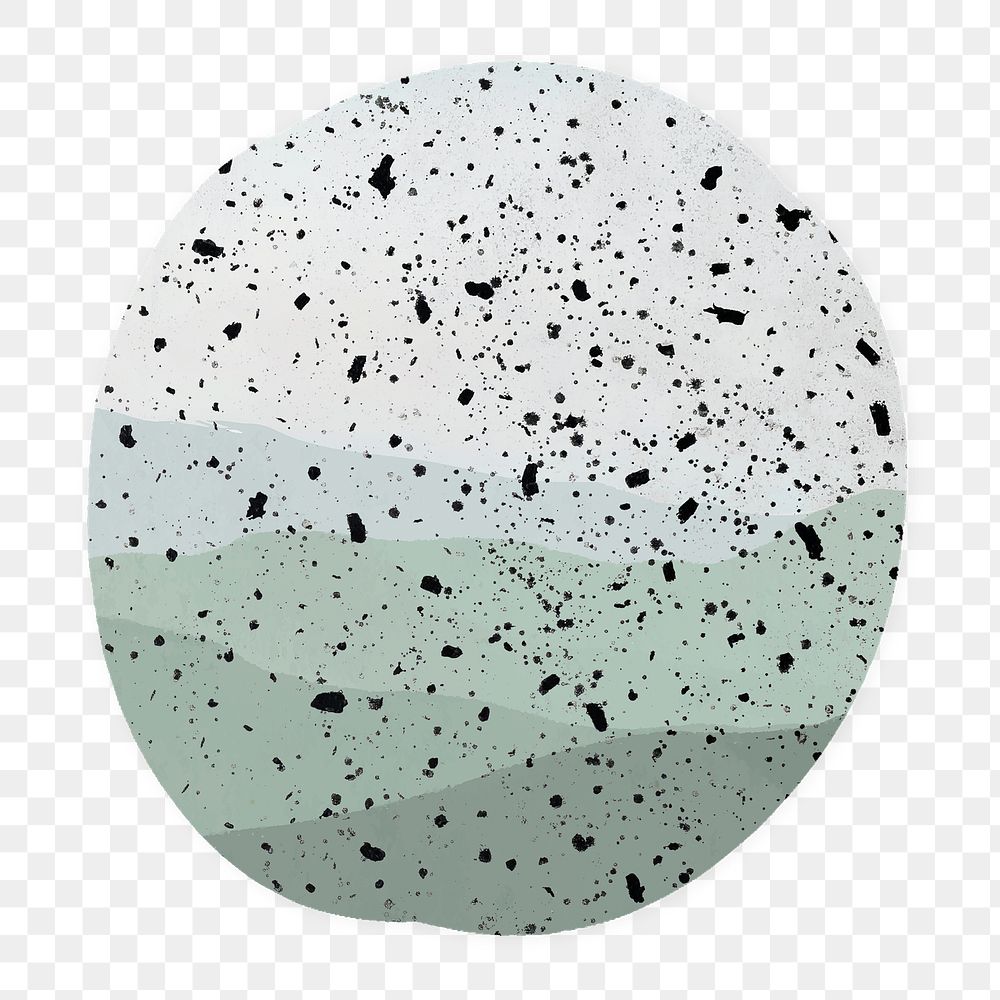 Green terrazzo png circle clipart, aesthetic on transparent background