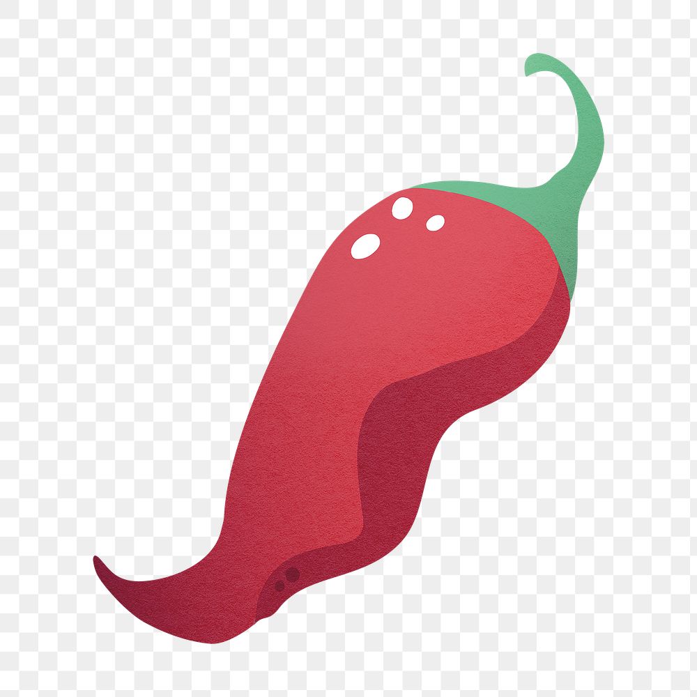 Red Jalapeno pepper png sticker, transparent background