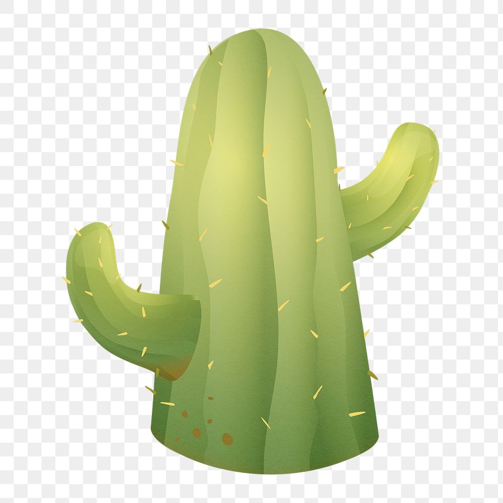 Cactus doodle png sticker, desert plant illustration on transparent background