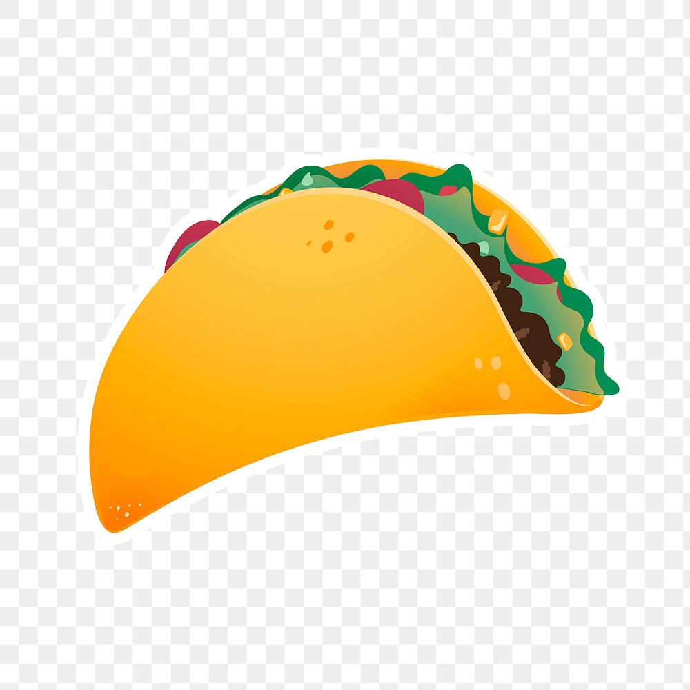 Taco doodle png clipart, Mexican food illustration, transparent background