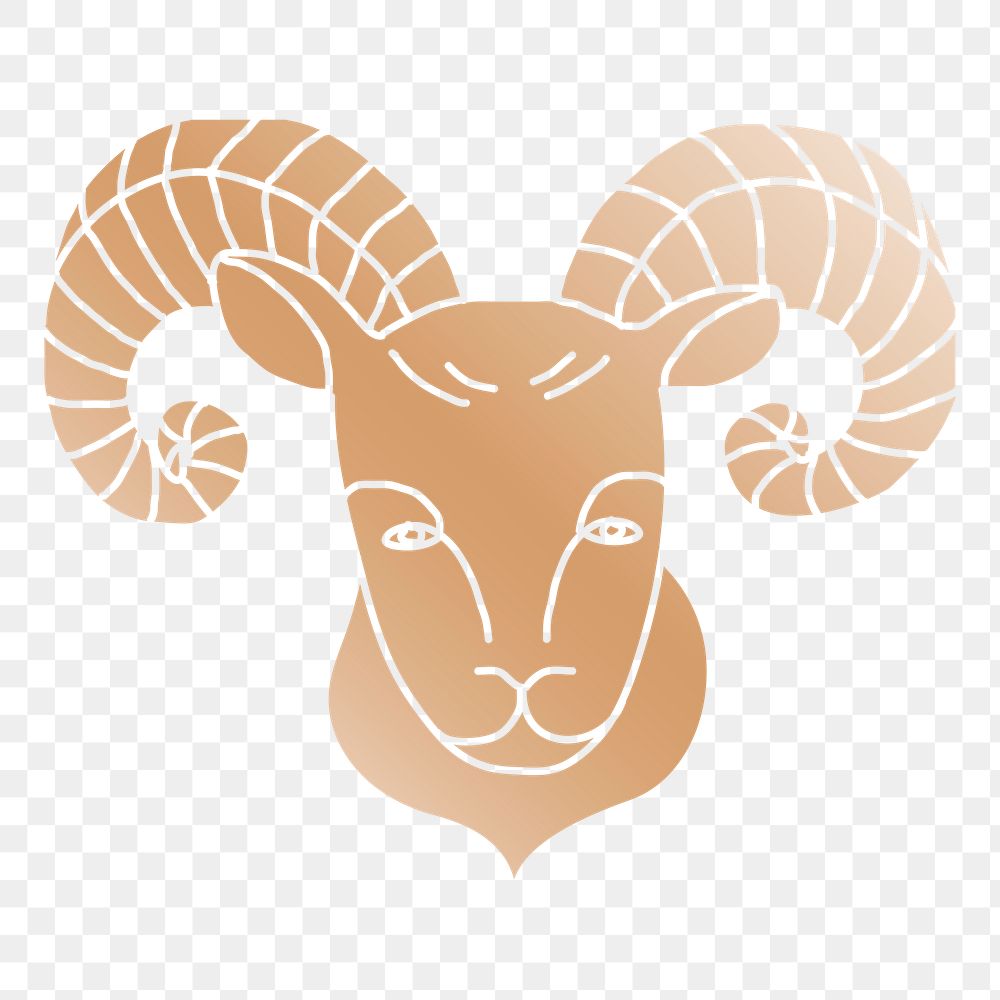 Zodiac png animal illustration in gold, transparent background