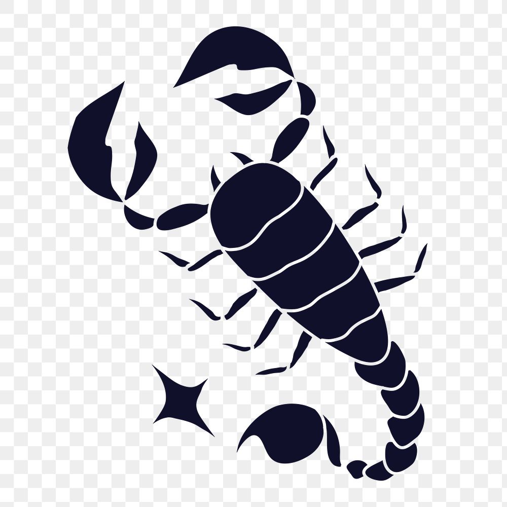 Scorpio png collage element, animal horoscope doodle design