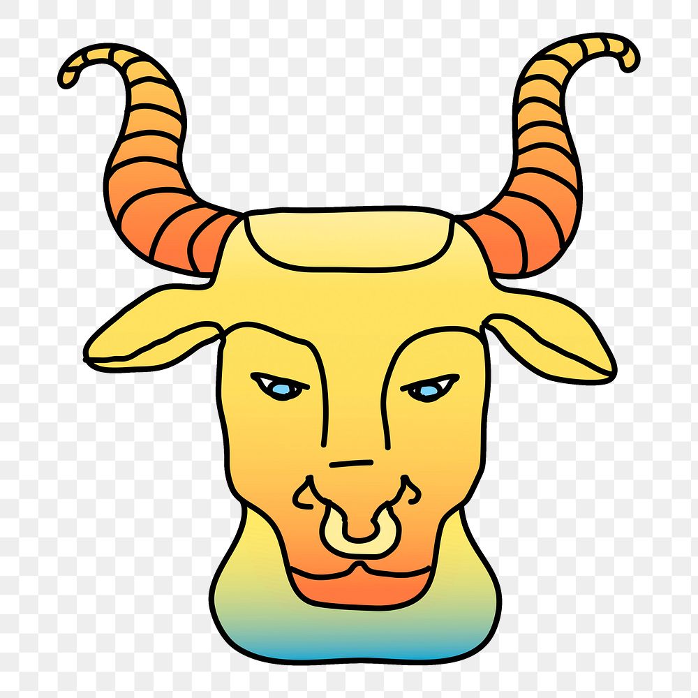 Taurus png zodiac animal sticker, transparent background
