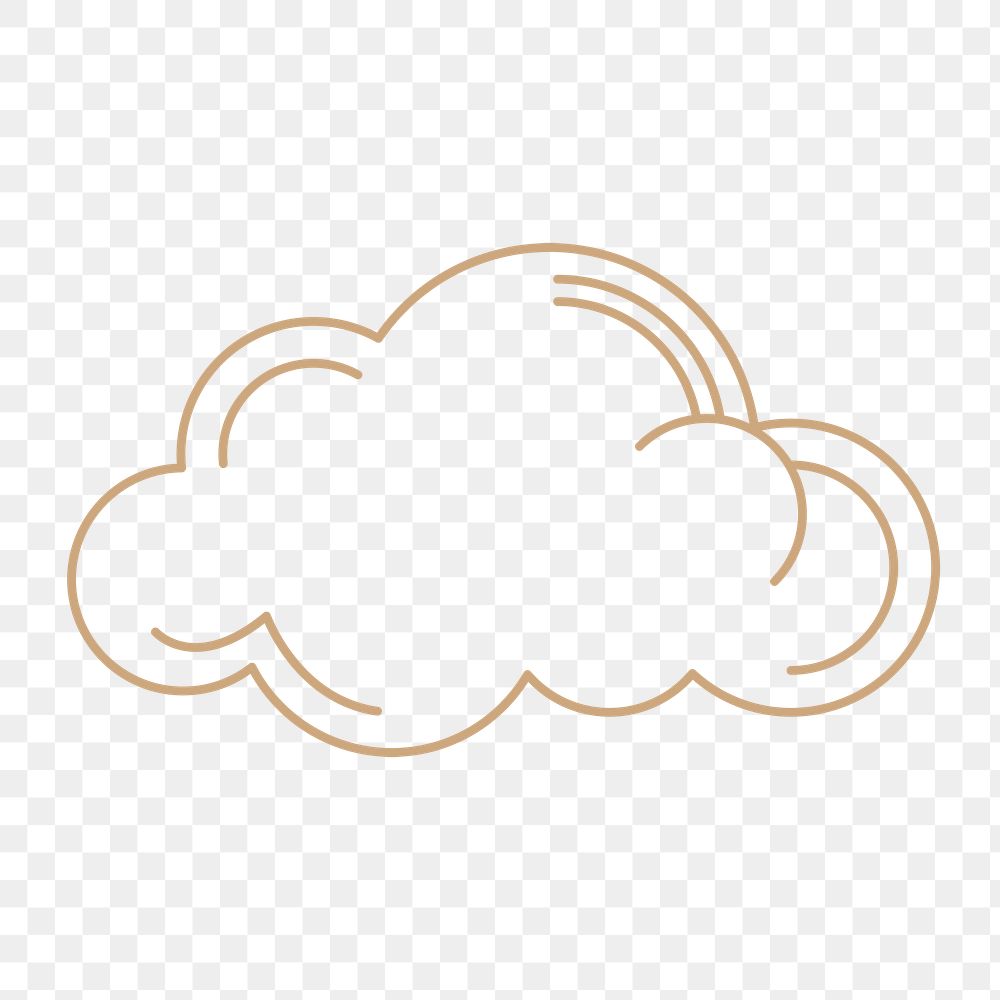 Cloud png clipart, mystic line art style to decorate your planner, transparent background