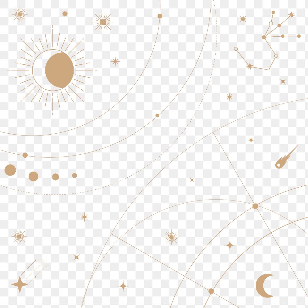 Space png clipart, aesthetic celestial collage element for bullet journal, transparent background