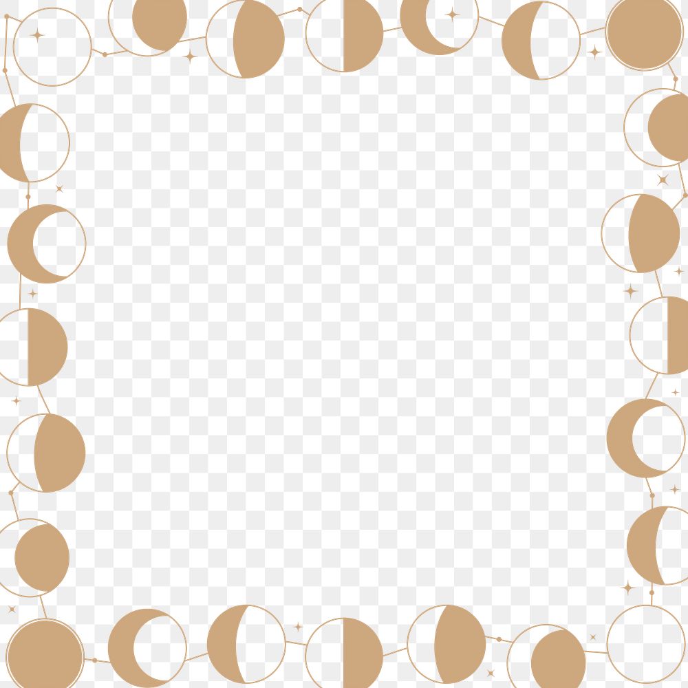 Moon png frame, astronomy ornament design, transparent background