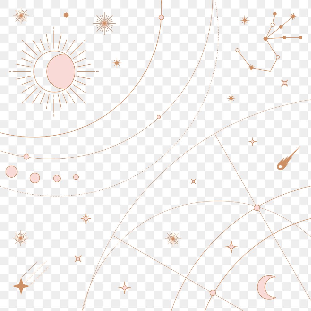 Space png clipart, aesthetic celestial collage element for bullet journal, transparent background