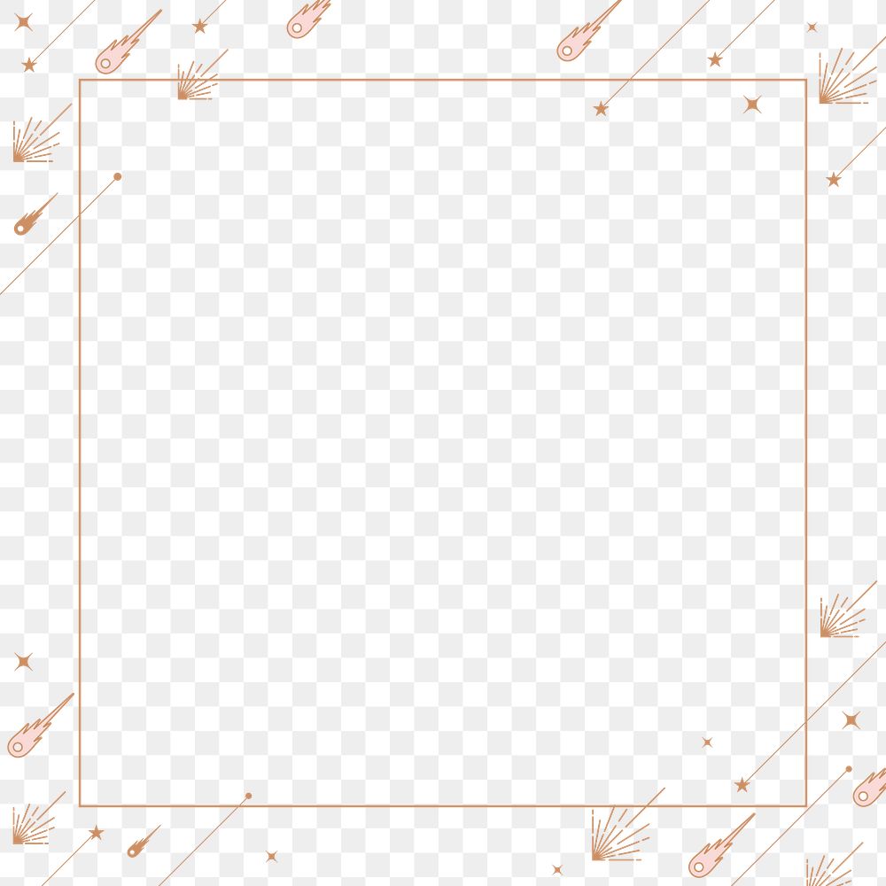 Falling star png frame, pastel collage element design, transparent background