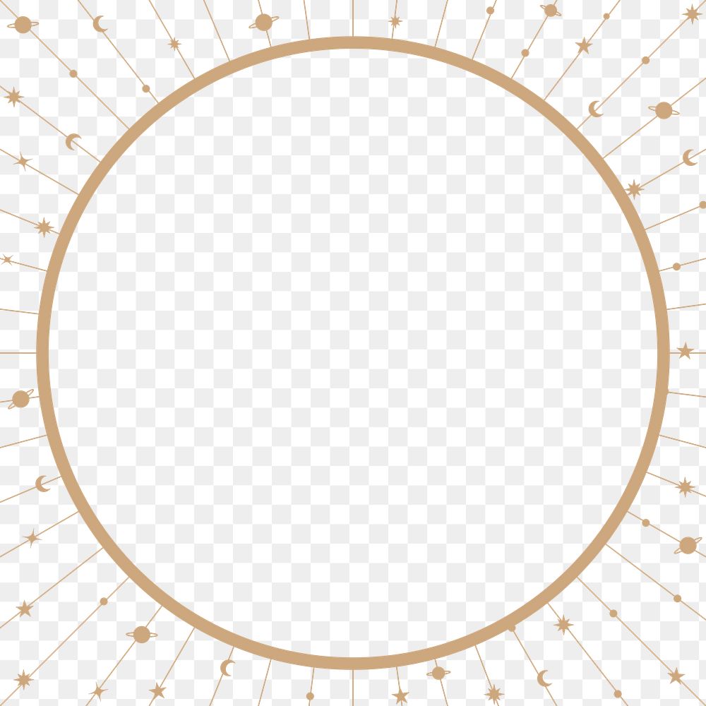 Astronomy png frame, circle element for planner, transparent background